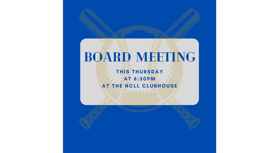 BOARD MEETING THURSDAY 10/17 @ 6:30 PM